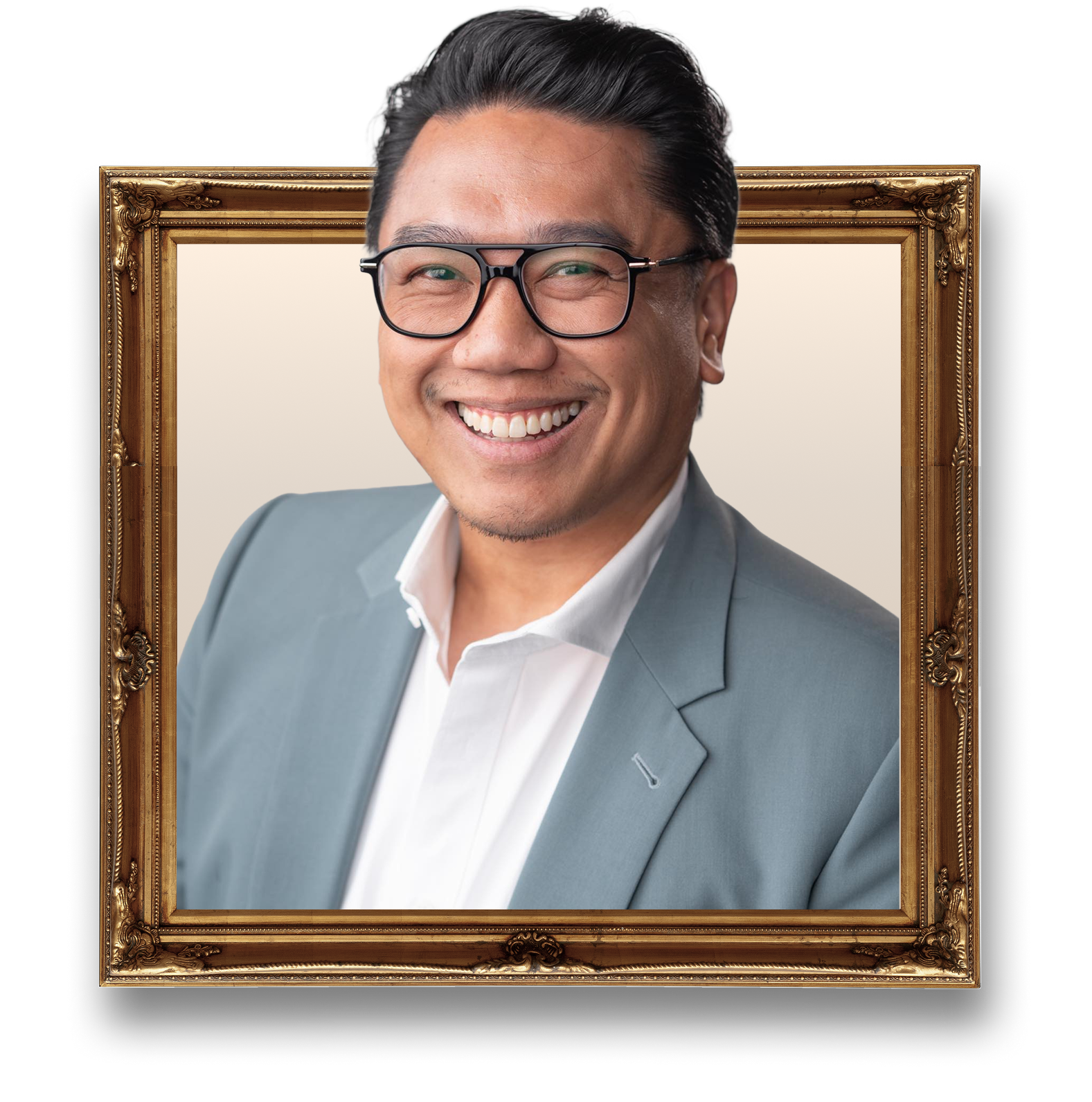 Mark Salanga-Sharma framed portrait.